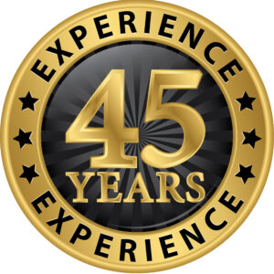 45 years experience gold label, vector illustration 45 years experience gold label, vector illustration